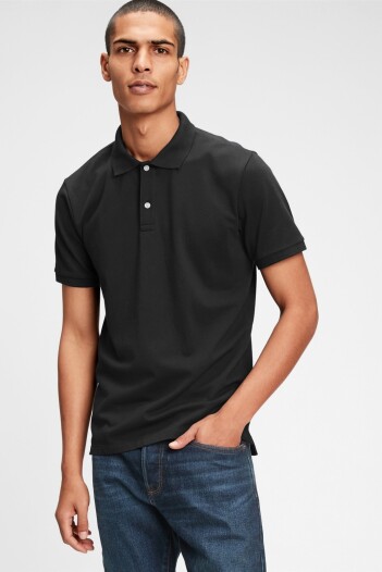 Remera Tipo Polo Hombre True Black V2