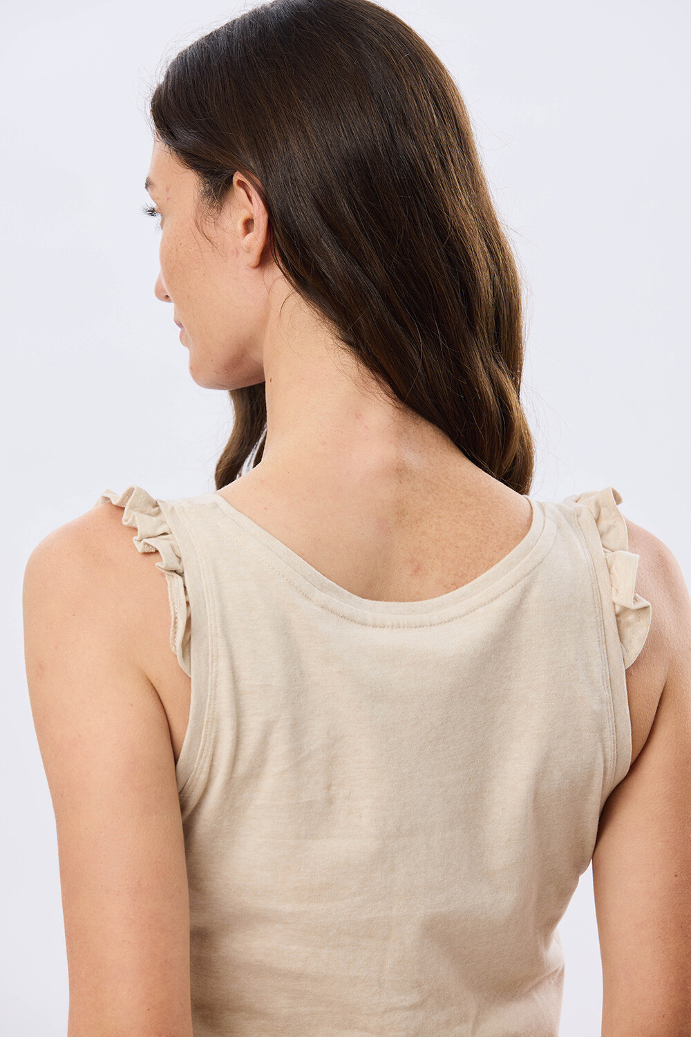 MUSCULOSA LISA DE ALGODÓN Beige