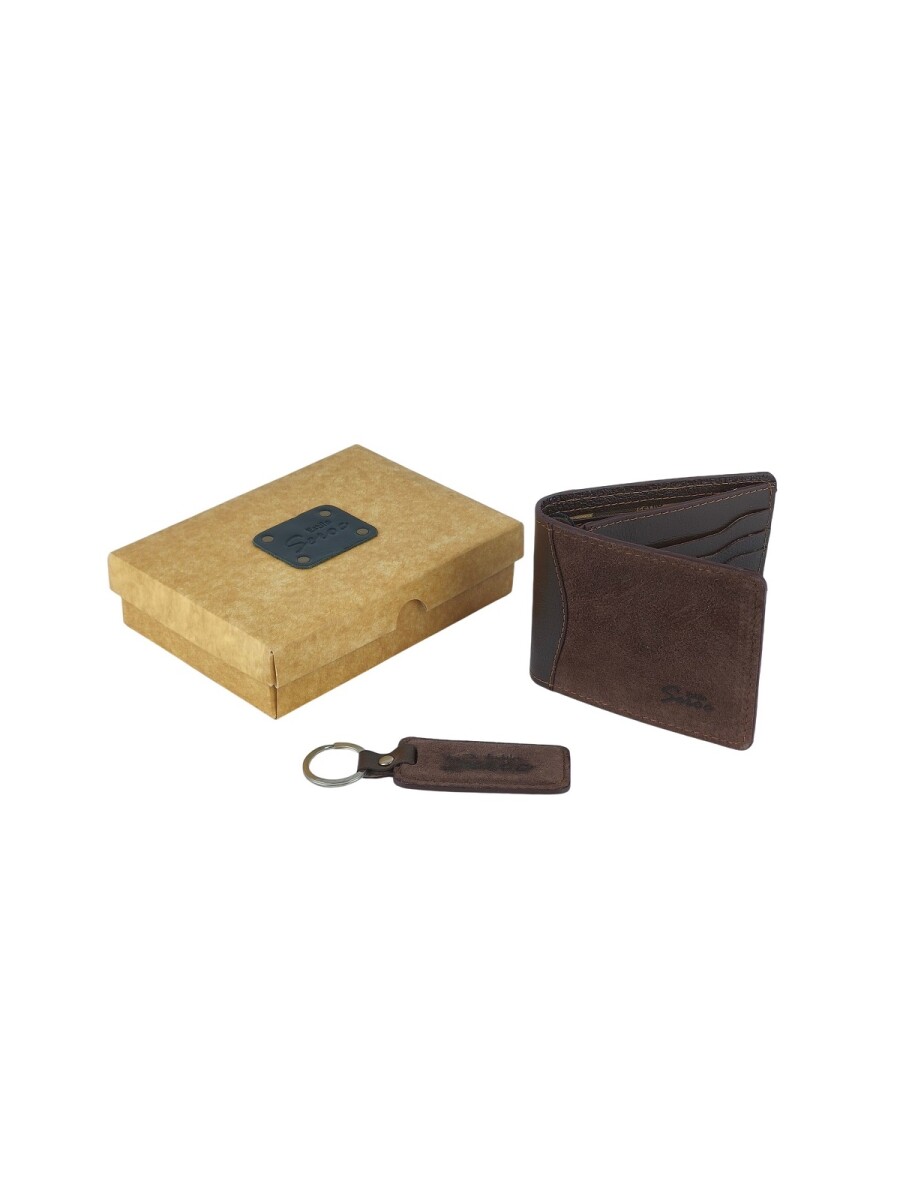 Set billetera y llavero - Chocolate 