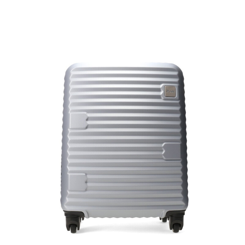 Valija Push Rigida Acanalada Plateado - Gris Oscuro