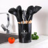 Set de 12 Utensilios de Cocina de Silicona Antiadherente con Mango Madera Set de 12 Utensilios de Cocina de Silicona Antiadherente con Mango Madera
