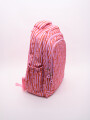 MOCHILA RAYAS DOBLE CIERRE ROSADO