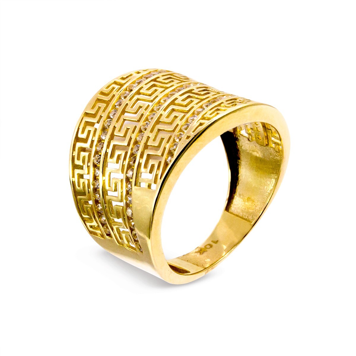 Anillo de oro 9 ktes, con circonias. 