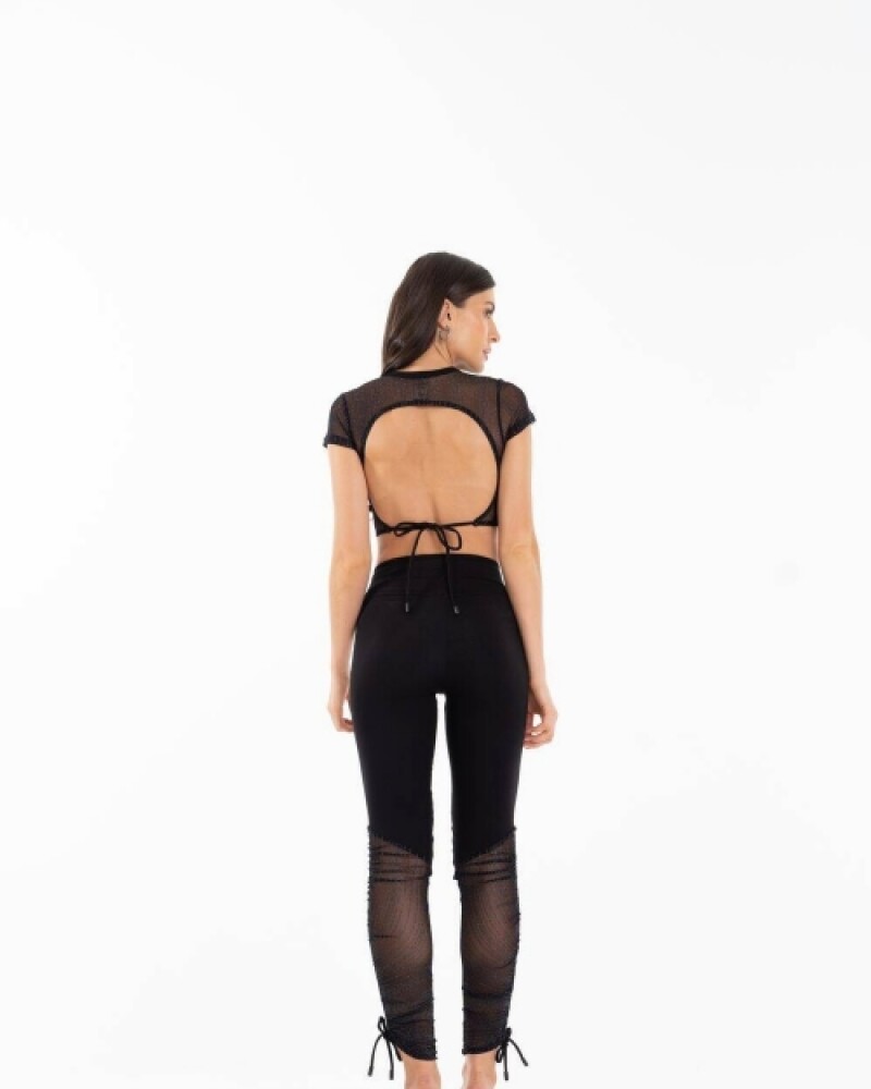 Conjunto Cropped + Legging Negro Futura U