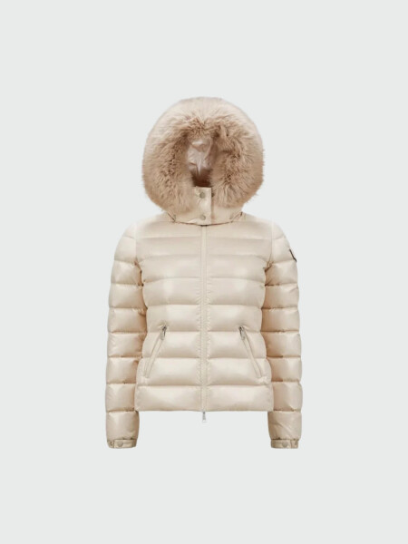 Moncler - Campera rellena de plumas con capucha, Badyf Beige Claro