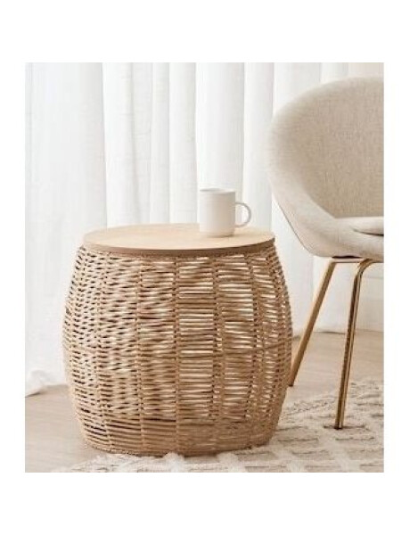 MESA AUXILIAR D56x55CM POLIRRATAN NATURAL MESA AUXILIAR D56x55CM POLIRRATAN NATURAL