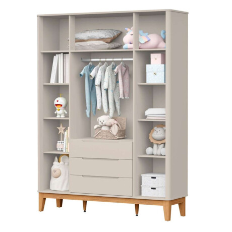 Ropero 4 puertas 3 cajones Boom Gris