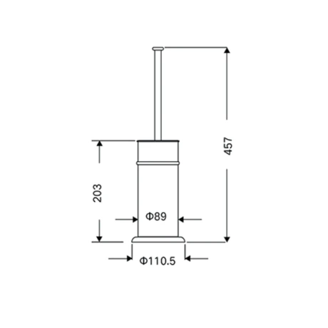Cepillo Para Inodoro En Acero Inoxidable 304 De Piso En Terminacion Satinado 000