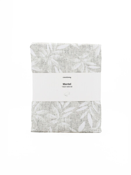 MANTEL ANTIMANCHAS FLORES BEIGE