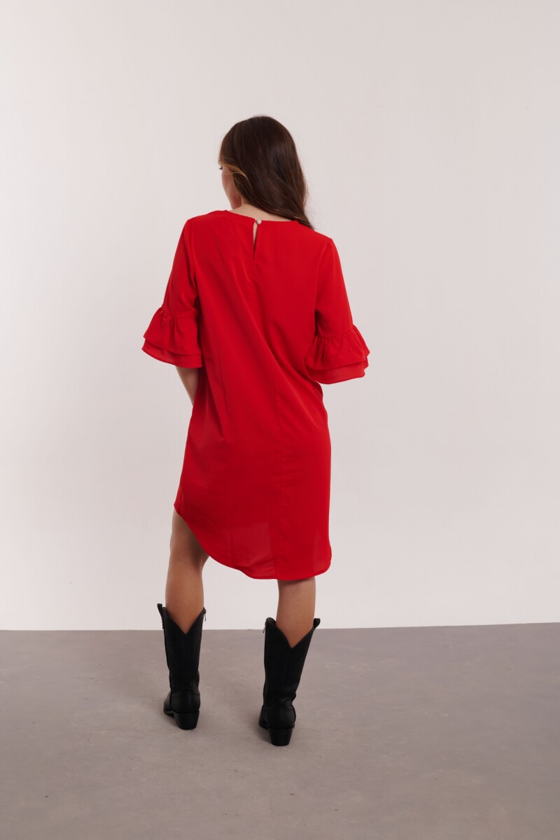 VESTIDO PERLA ROJO