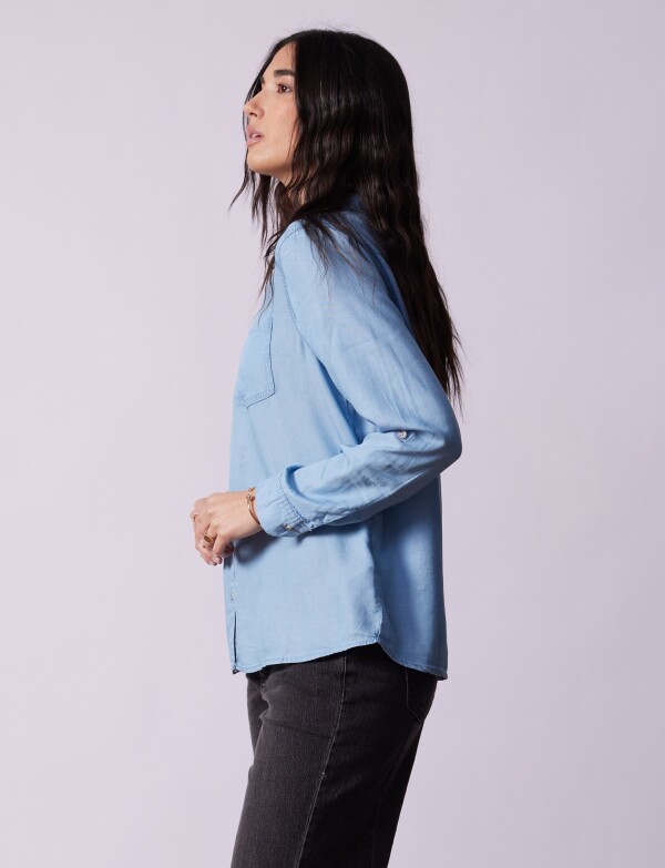 Camisa Lyocell Bolsillos JEAN CLARO