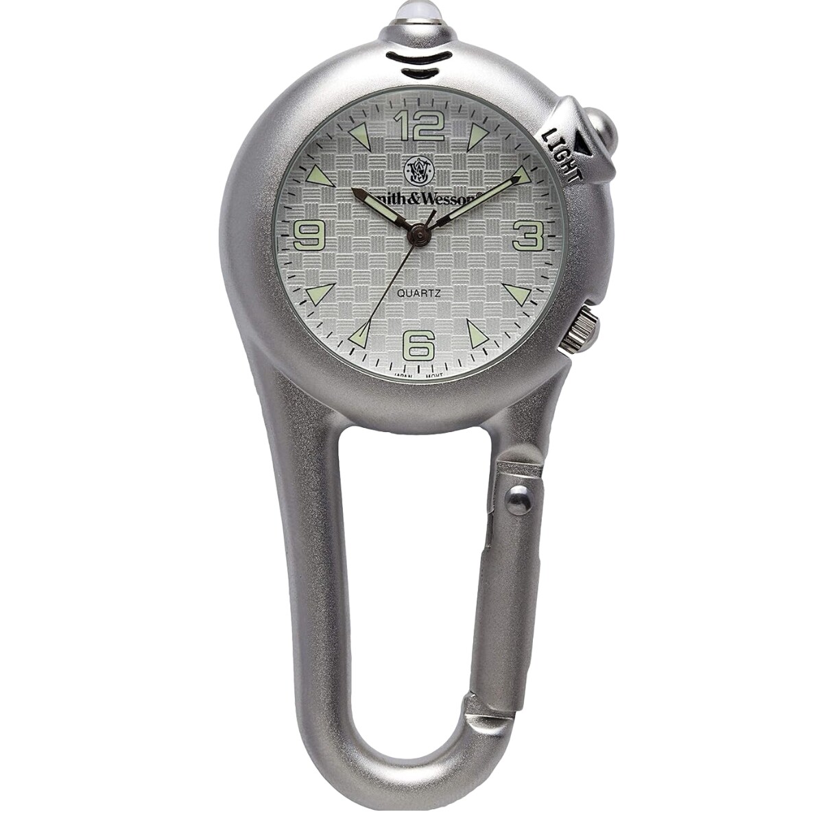 Reloj de bolsillo - mosquetón con luz LED - Plateado 