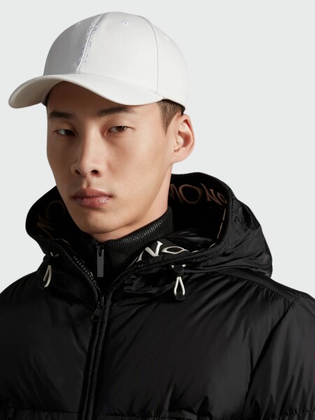 Moncler -Gorro con visera de algodón Blanco