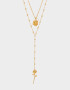 Collares Largos Con flores Collar Largo Con Flor - Dorado