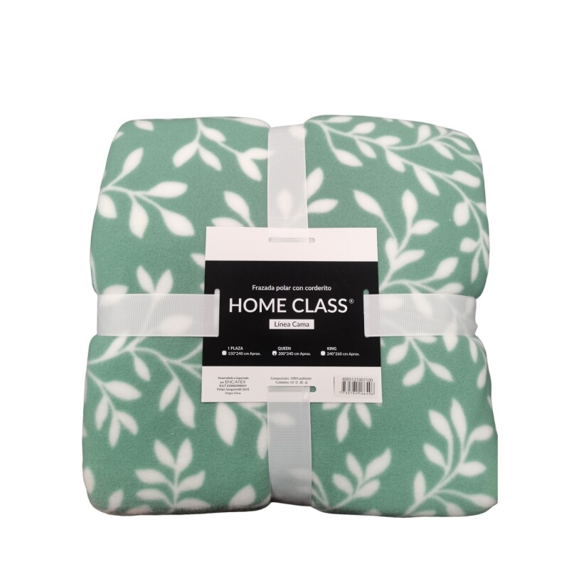 Frazada Home Class con corderito 1 Plaza Menta