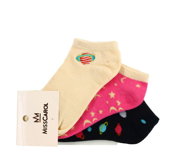 Medias de Mujer Miss Carol MEDIA PACK X3 SNIKER LUREX Anaranjado / Fucsia / Negro