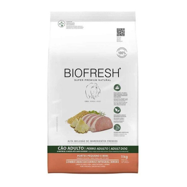 BIOFRESH ADULTO RAZAS PEQUEÑAS 1 KG CERDO Y ANANÁ BIOFRESH ADULTO RAZAS PEQUEÑAS 1 KG CERDO Y ANANÁ