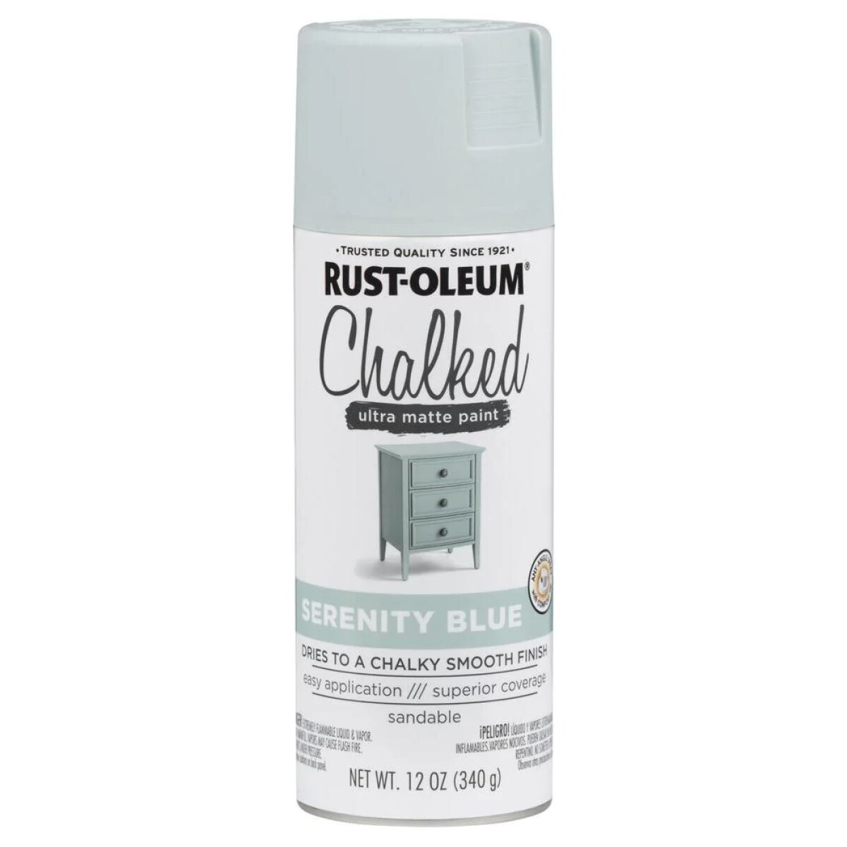 Esmalte Aerosol Tizado 340Gr - Blanco Lino Rust Oleum - Azul Sereno Rust Oleum 