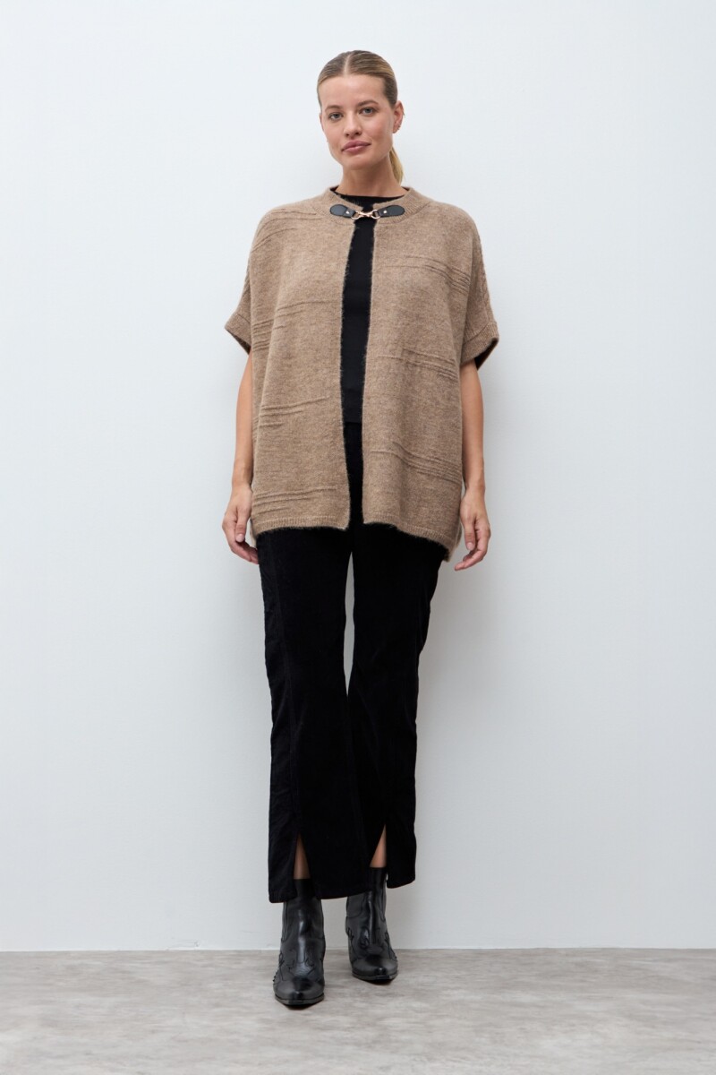 Capa tejida beige melange