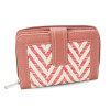 BILLETERA AGNES ZIGZAG CRUDO Y CORAL