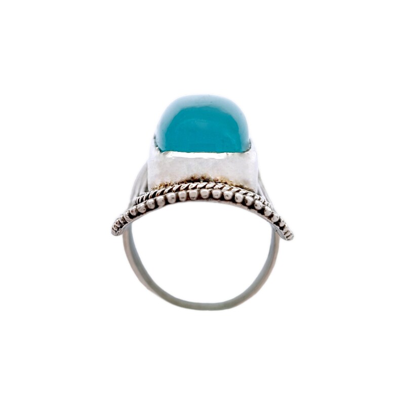 Anillo Vintage-Plata 925-Piedra Calcedonia-AN3256 conpiedra