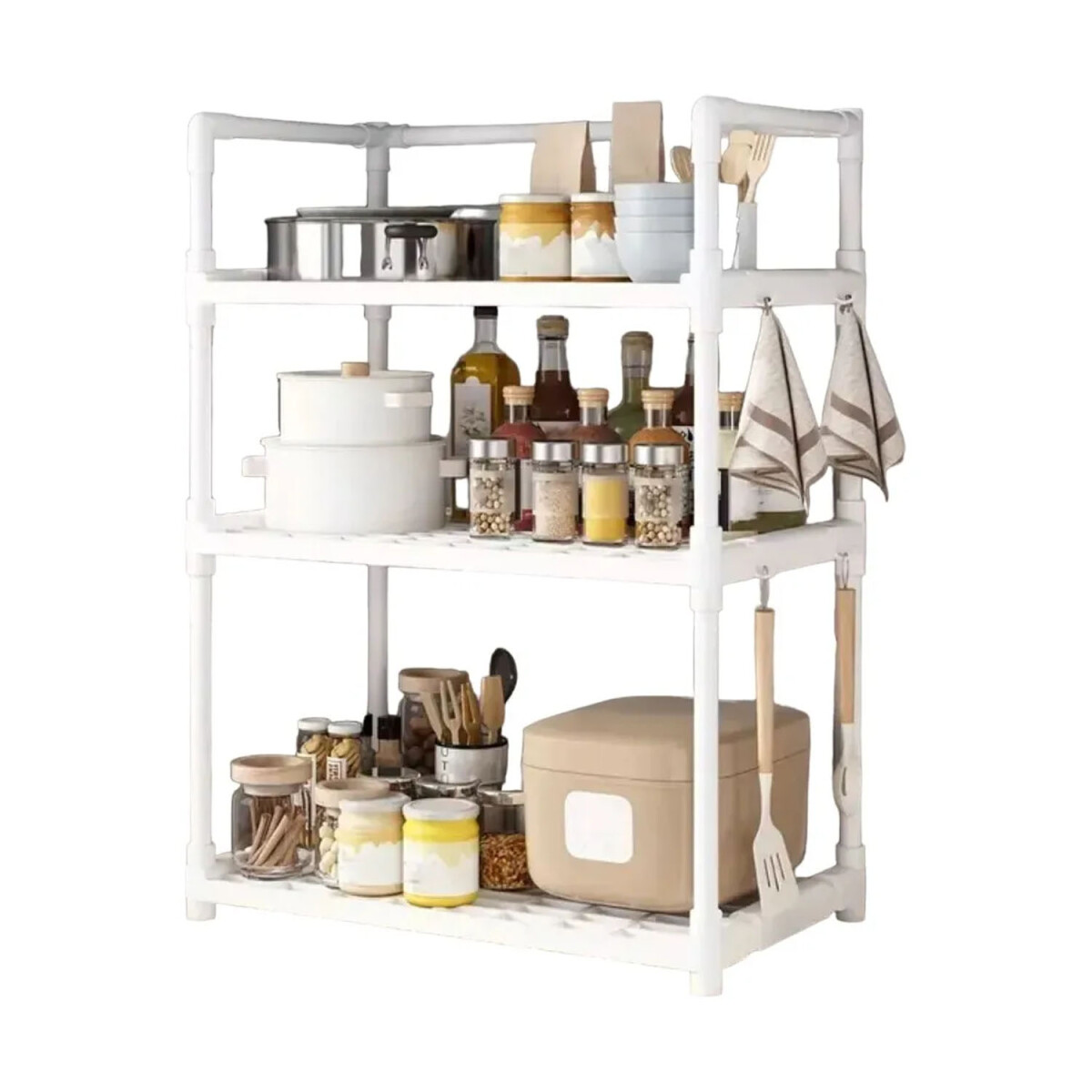 Estante Organizador 3 Niveles Multifuncional Cocina Baño - Blanco 