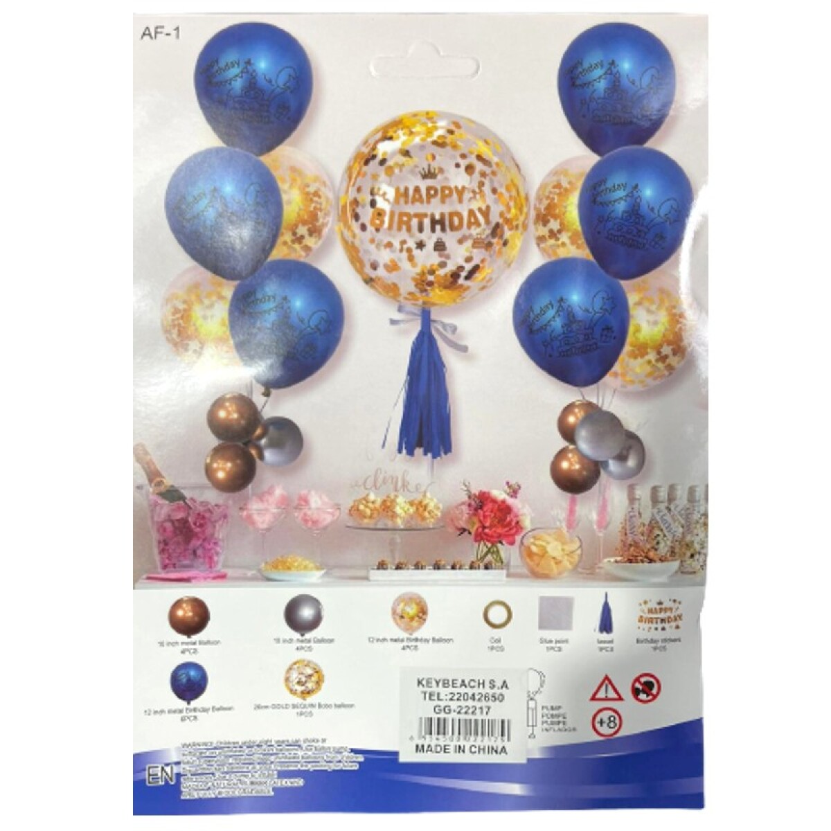 Set de Globos Glamour - Azul 