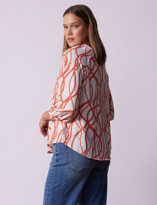 Blusa Cordel Printed MULTI/ANARANJADO