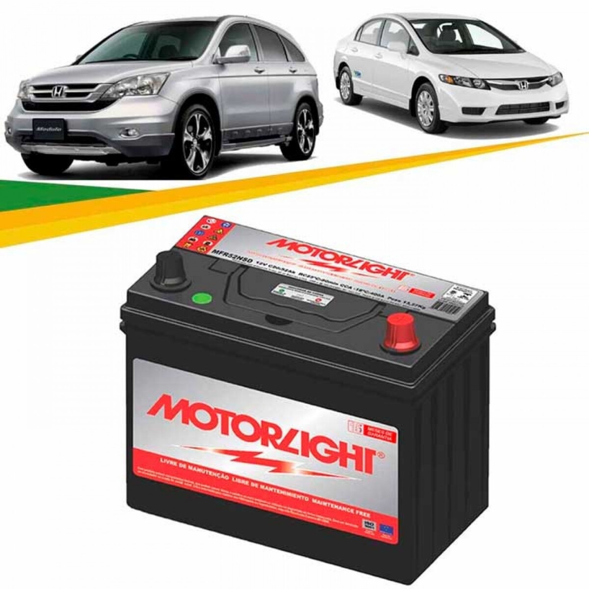 Bateria Motorlight - 130amp Polo Positivo Derecho 