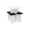 JUEGO DE COMEDOR - 4 BANCOS BLANCO