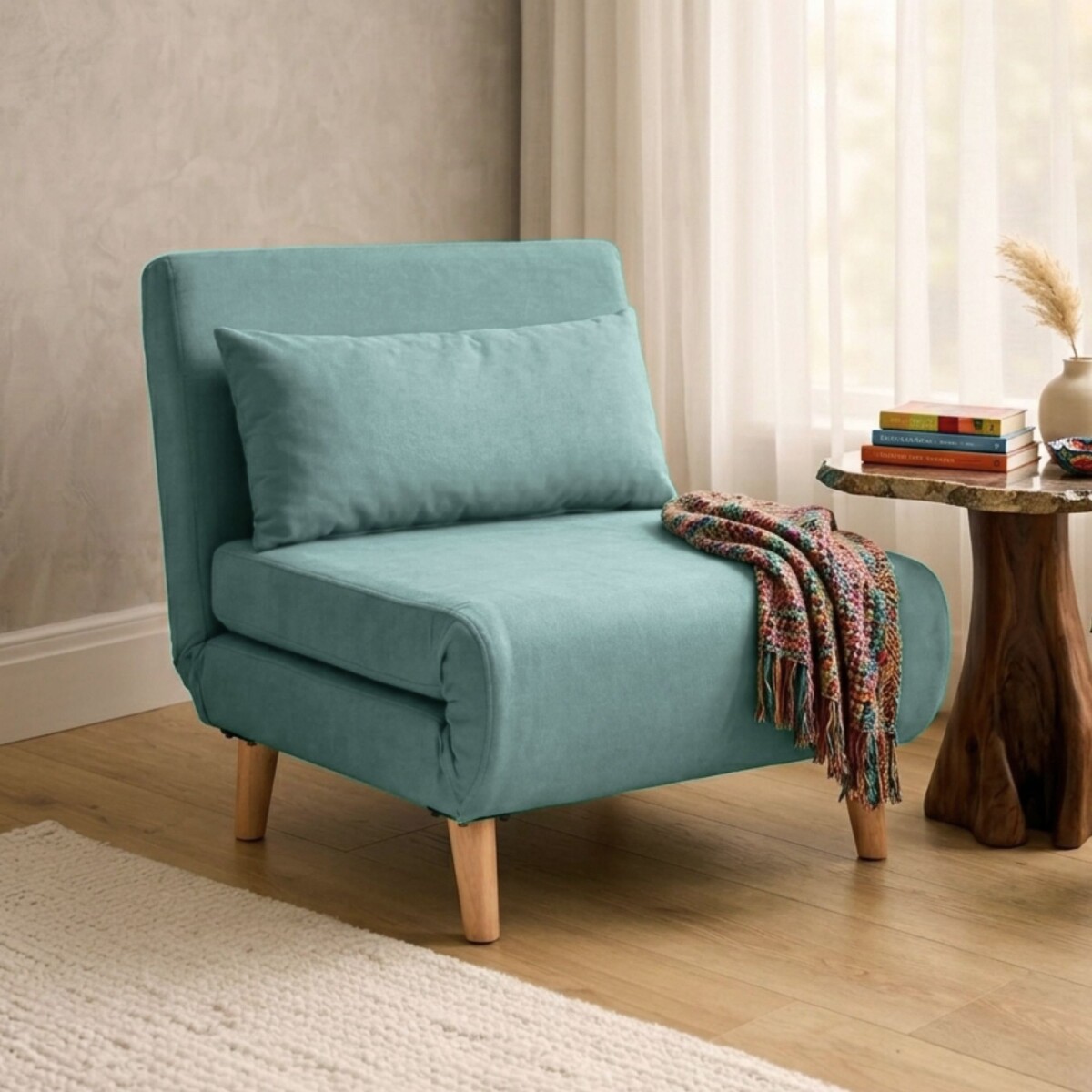 Sillon cama Trifold 1 cuerpo - Verde claro 