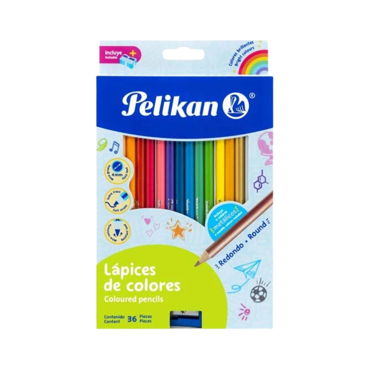PELIKAN LAPIZ DE COLORES LARGOS (4MM)X36 