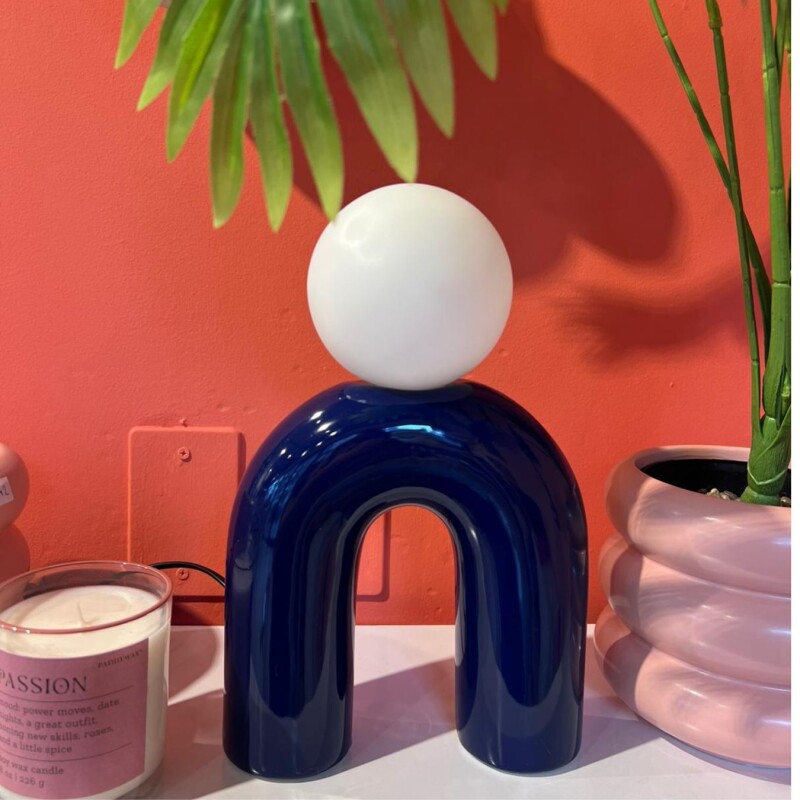 ROY Lámpara De Mesa Portátil Alto: 29cm - Azul