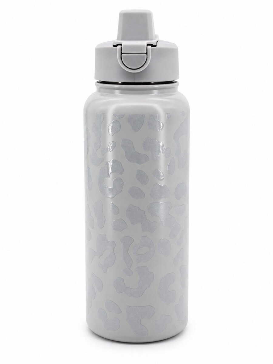 BOTELLA ANIMAL PRINT 900ML - GRIS CLARO 