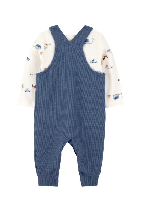 Set dos piezas, enterito de algodón térmico y remera manga larga Set dos piezas, enterito de algodón térmico y remera manga larga