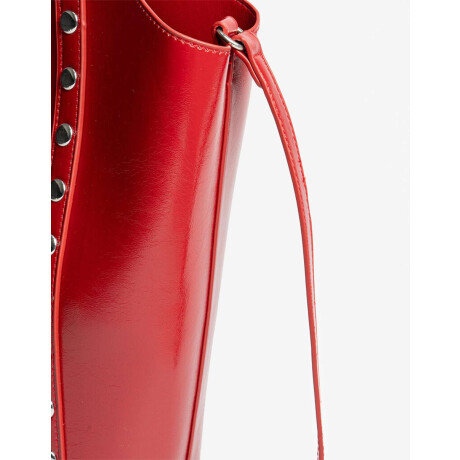 Cartera Shopper Con Tachas Rojo Cereza