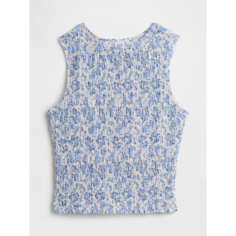 V-SL SMOCKED MB TOP BLUE FLORAL