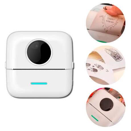 Mini Impresora Térmica Portátil BT Para Android o iOS Blanco