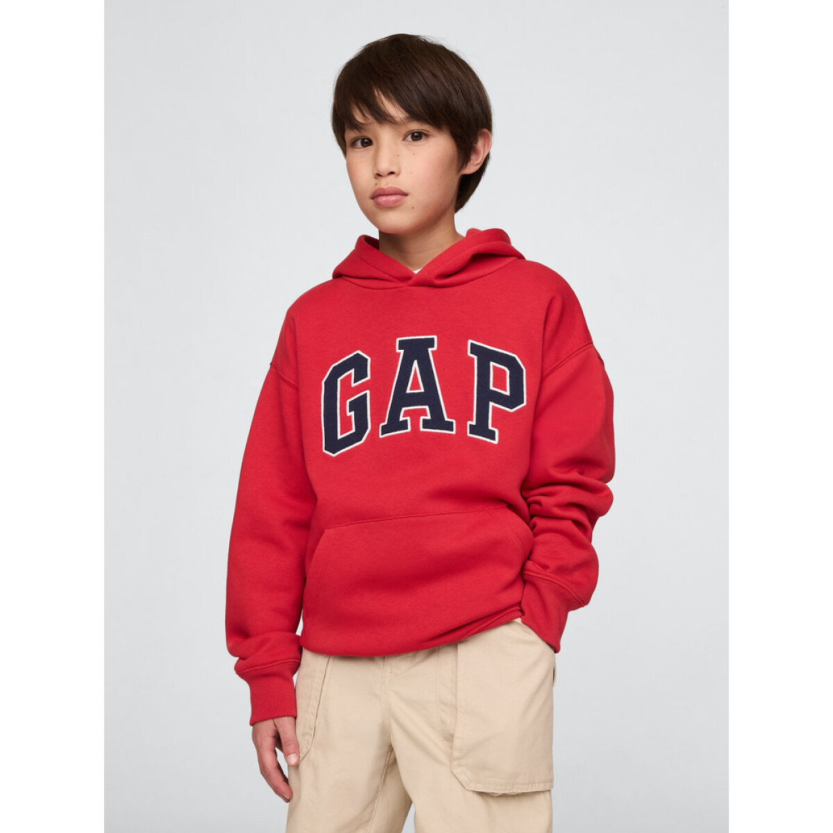 V-FRCH FT BAS HERITAGE LOGO PO LIGHT HEATHER GREY B08 L - MODERN RED 