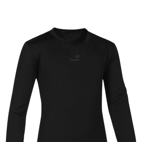 Remera Térmica Topper Manga Larga Deportiva P/ Niño Negro