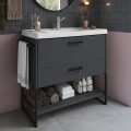 MUEBLE DE BAÑO 80 CM CON MESADA - GRAFITO/NEGRO MUEBLE DE BAÑO 80 CM CON MESADA - GRAFITO/NEGRO