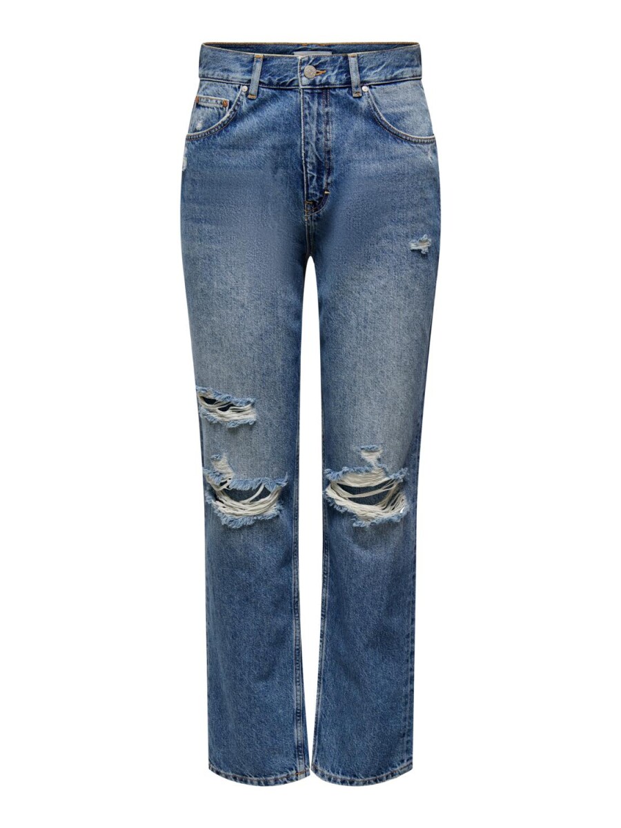 Jeans Robyn Tiro Extra Alto - Light Medium Blue Denim 