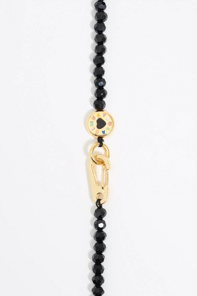COLLAR LOGO Y CRISTALES Negro