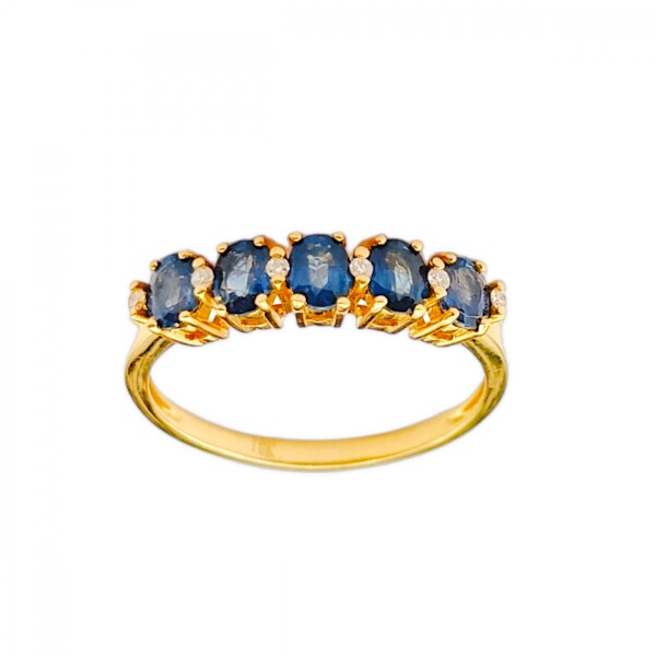 Anillo Vera-Oro 18k-Piedra Zafiro y Zirconia-AN9502 conpiedra