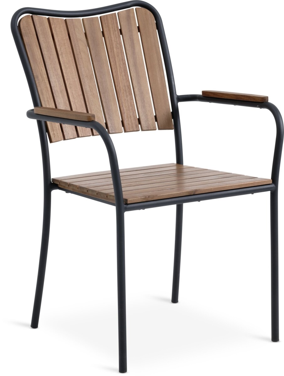 Silla apilable BASTRUP madera dura/negro 