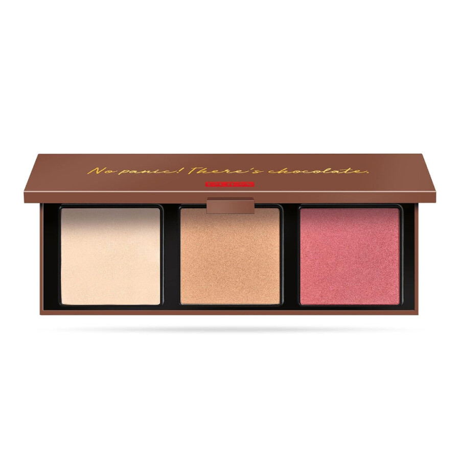 Paleta de Iluminadores Zero Calorie Chocolate Highlighter Palette 001 Cherry Chocolate - Pupa Paleta de Iluminadores Zero Calorie Chocolate Highlighter Palette 001 Cherry Chocolate - Pupa