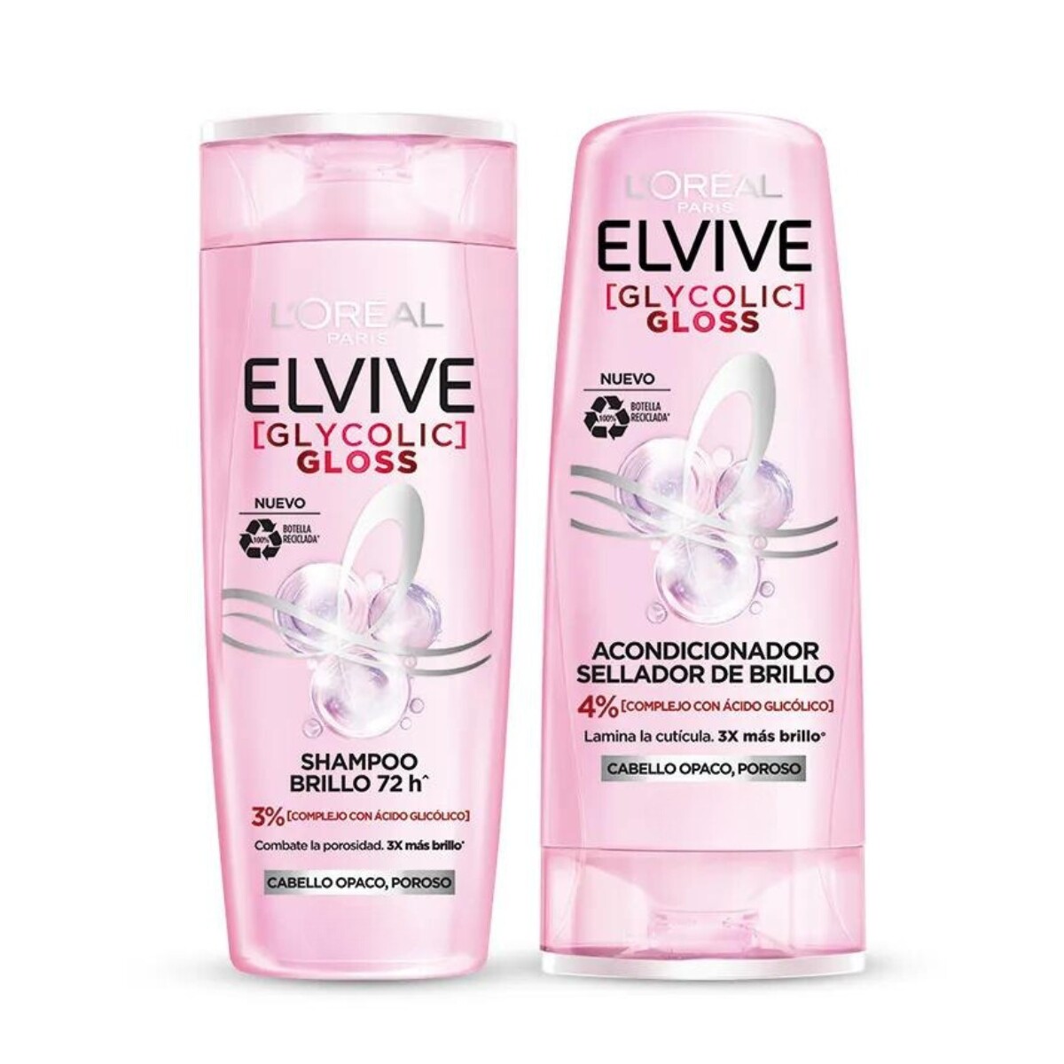 Pack Shampoo y Acondicionador Elvive Glycolic Gloss 