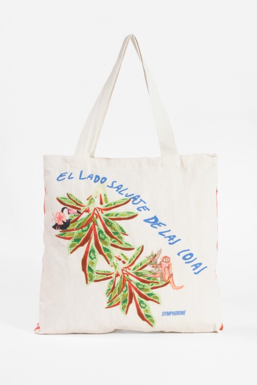 Bolso con estampa jungla beige