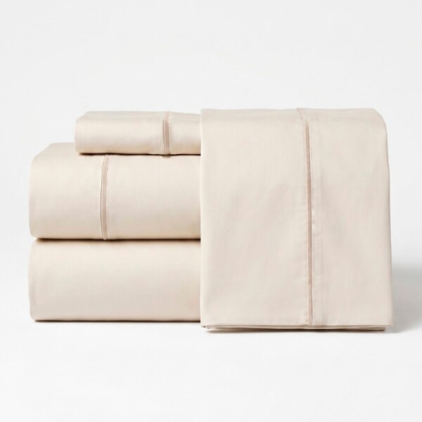 Juegos de Sábana Basic 400 hilos Beige (Bordado Beige) Queen