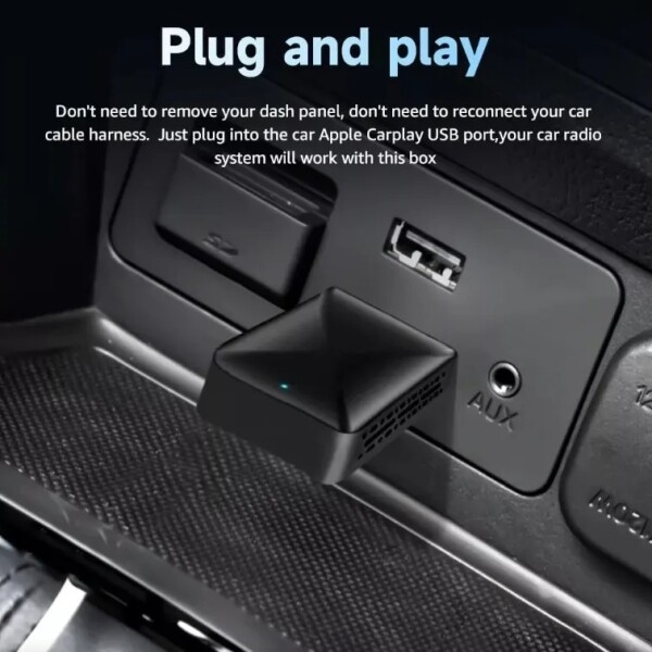 Adaptador Bluetooth Radio Inalámbrico Car Play Android Auto Color Negro